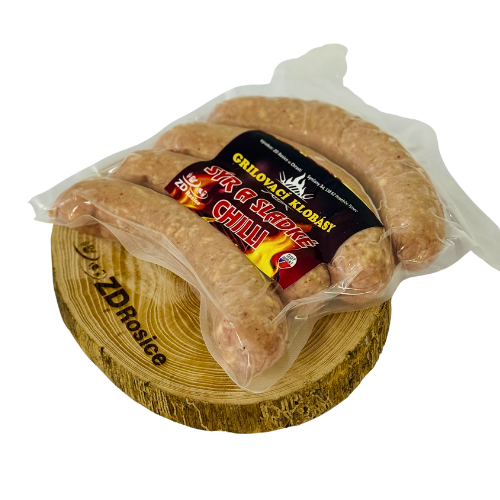 GRILOVACÍ KLOBÁSA SÝR A SLADNÉ CHILLI